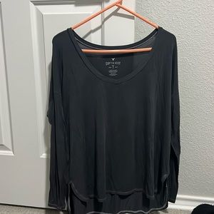 American Eagle Dark Gray Long Sleeve Shirt M
